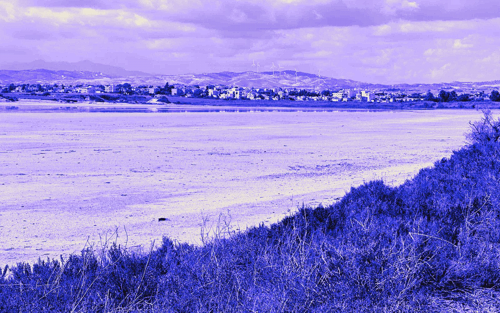 salt lake, larnaca, a photo by erroaura, under the riso night look. Move to aim the chain (rgb shift, smear), click to keep, pick effects in the strip of 59 columns below.